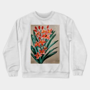 Orchids in red and white flowers grown wild. Crewneck Sweatshirt